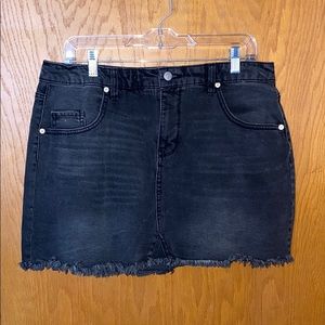 black jean skirt